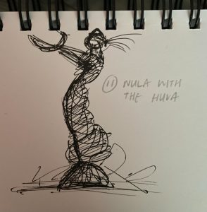 Sketch of the Nula with the Hula sculpture
