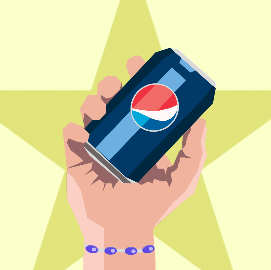 hand holding pepsi can