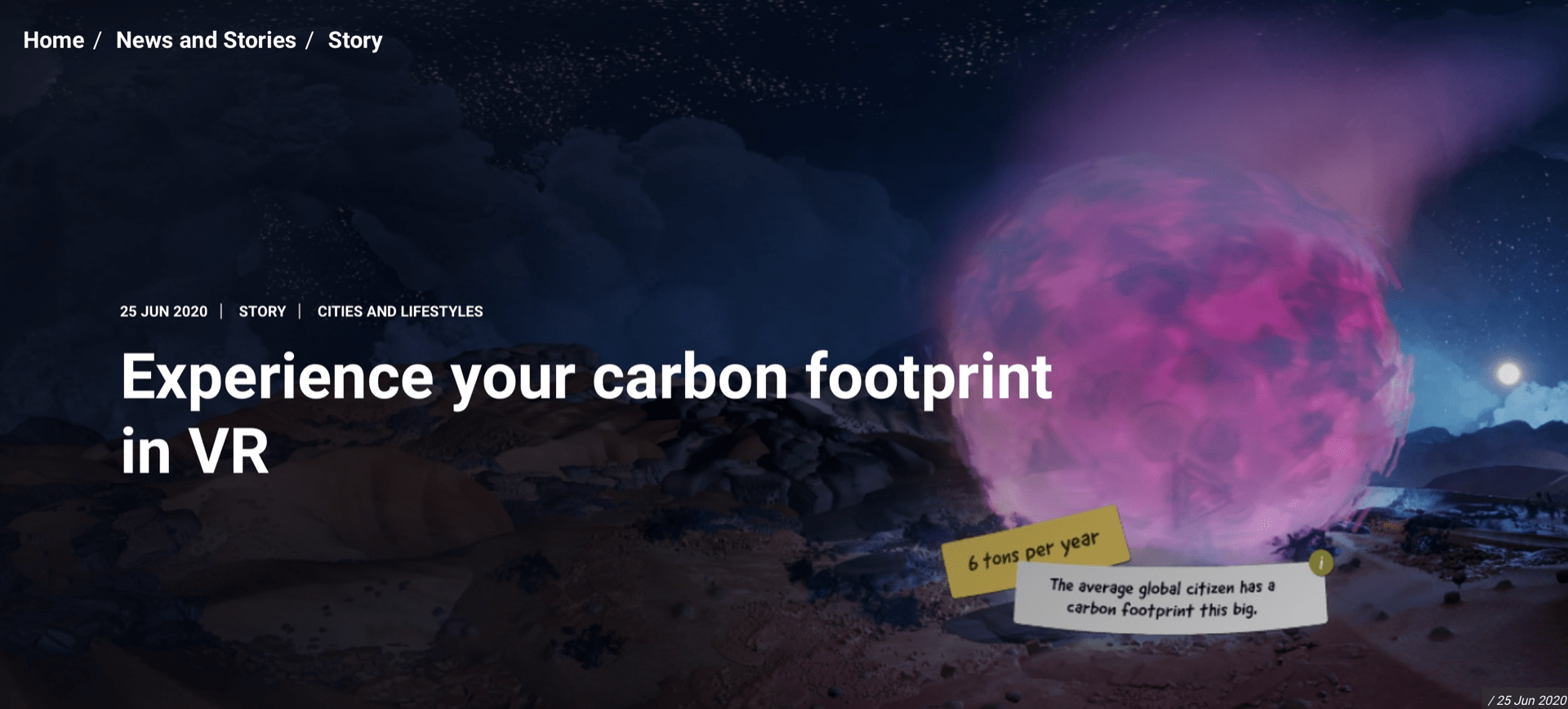 Experiencing your Carbon Footprint using Virtual Reality