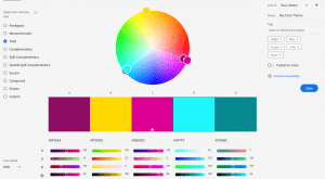Adobe colour wheel selection web page