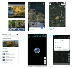Navigating Google Earth App Top Nav