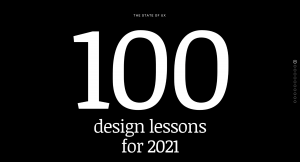 Screenshot taken from the state of UX 100 design lesson for 2021 