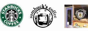 Image of Starbucks and Sambuck's logos